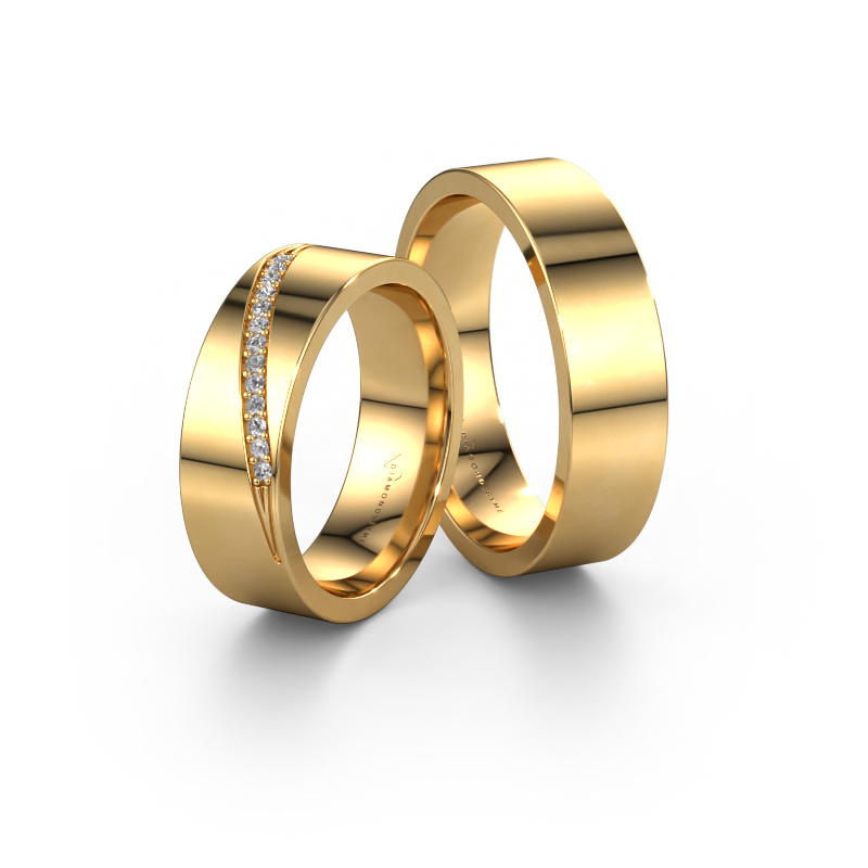 Image of Wedding rings set WH2146LM17A ±0.24x0.07 in 14 Carat gold Diamond 0.007 crt