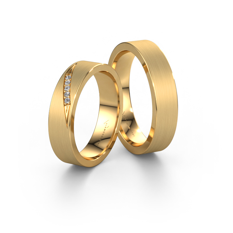 Image de Set Alliances WH2148LM25AM ±5x1.7 mm 14 Carat or jaune Diamant 0.008 crt