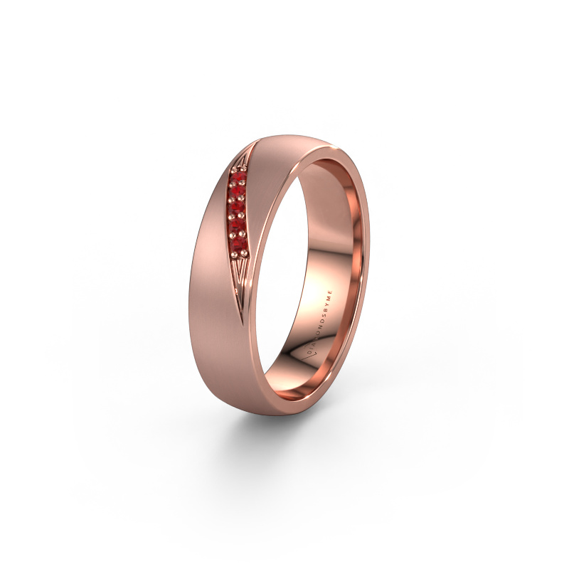 Image of Wedding ring WH2150L25AM 585 rose gold ±0.20x0.07 in Ruby