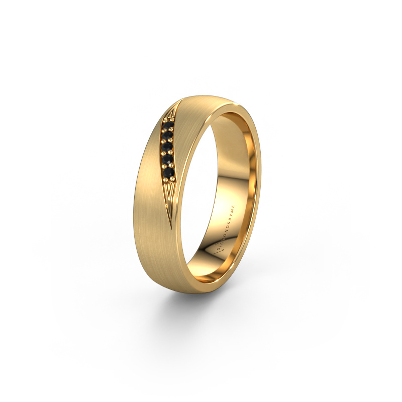 Image of Wedding ring WH2150L25AM 585 gold ±0.20x0.07 in Black diamond