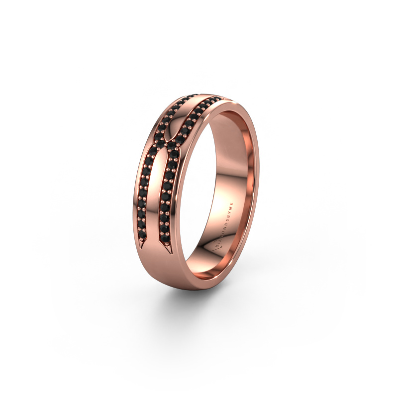 Image of Wedding ring WH2212L25AP 585 rose gold ±5x1.7 mm Black diamond