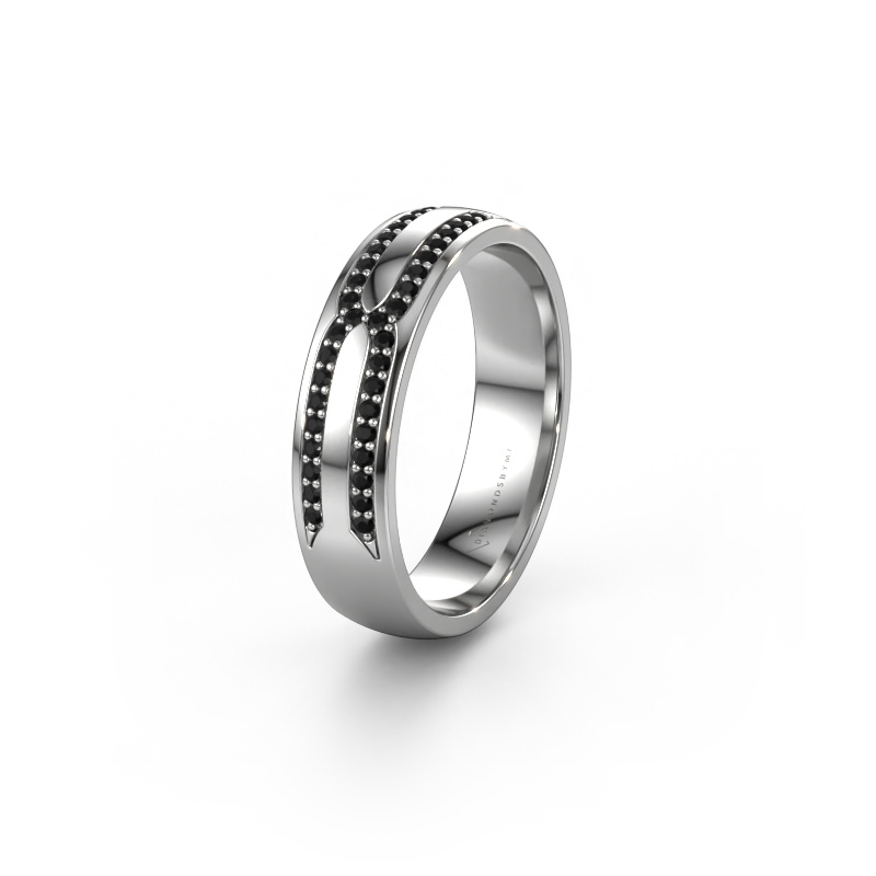 Image of Wedding ring WH2212L25AP 585 white gold ±5x1.7 mm Black diamond