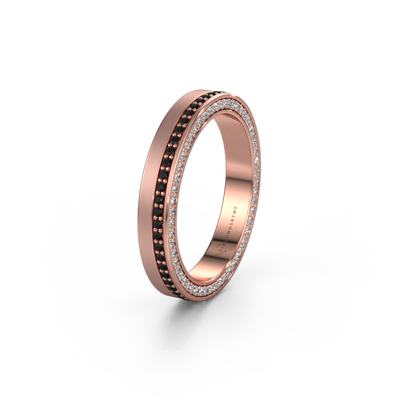 Image of Wedding ring WH2214L15BM 585 rose gold ±3,5x2 mm Black diamond 0.605 crt