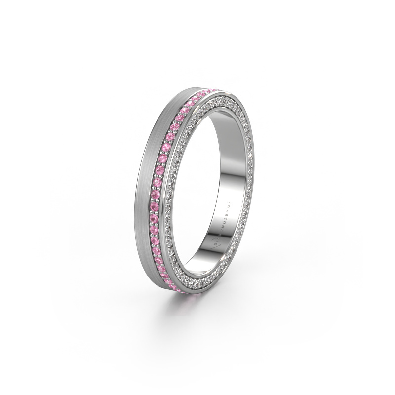 Image of Wedding ring WH2214L15BM 585 white gold ±0.14x0.08 in Pink sapphire 1 mm
