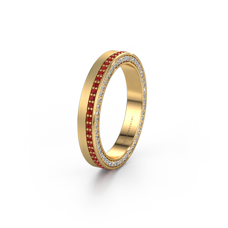 Image of Wedding ring WH2214L15BM 585 gold ±3,5x2 mm Ruby 1 mm