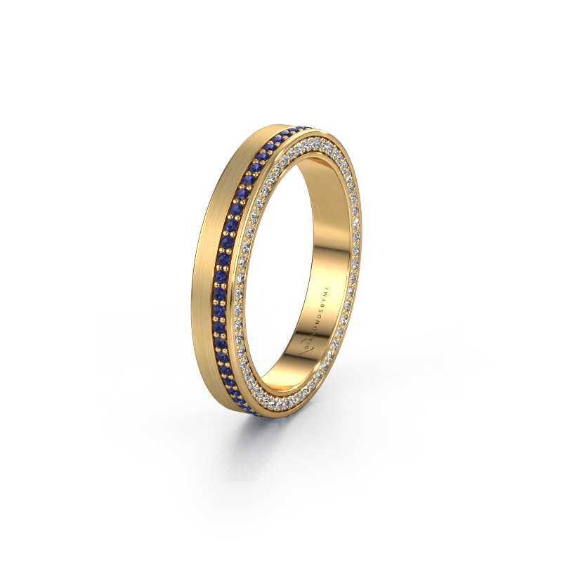 Image of Wedding ring WH2214L15BM 585 gold ±3,5x2 mm Sapphire 1 mm