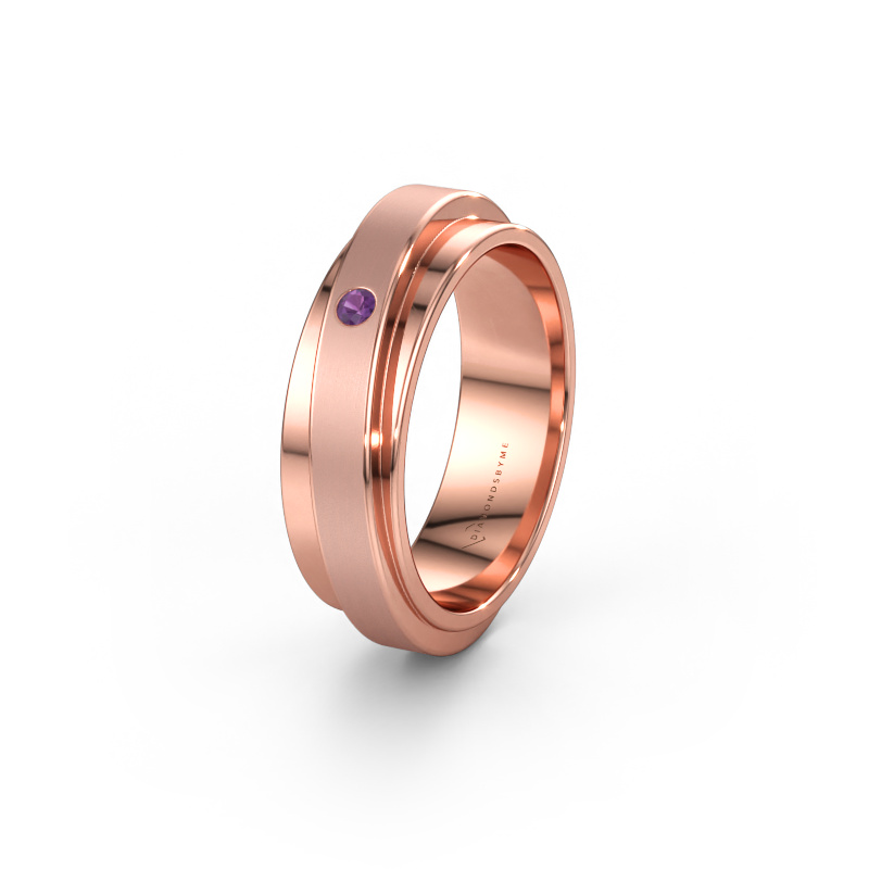 Bild av Vigselring WH2220L16D 585 roséguld ±6 x 2,2 mm Ametist