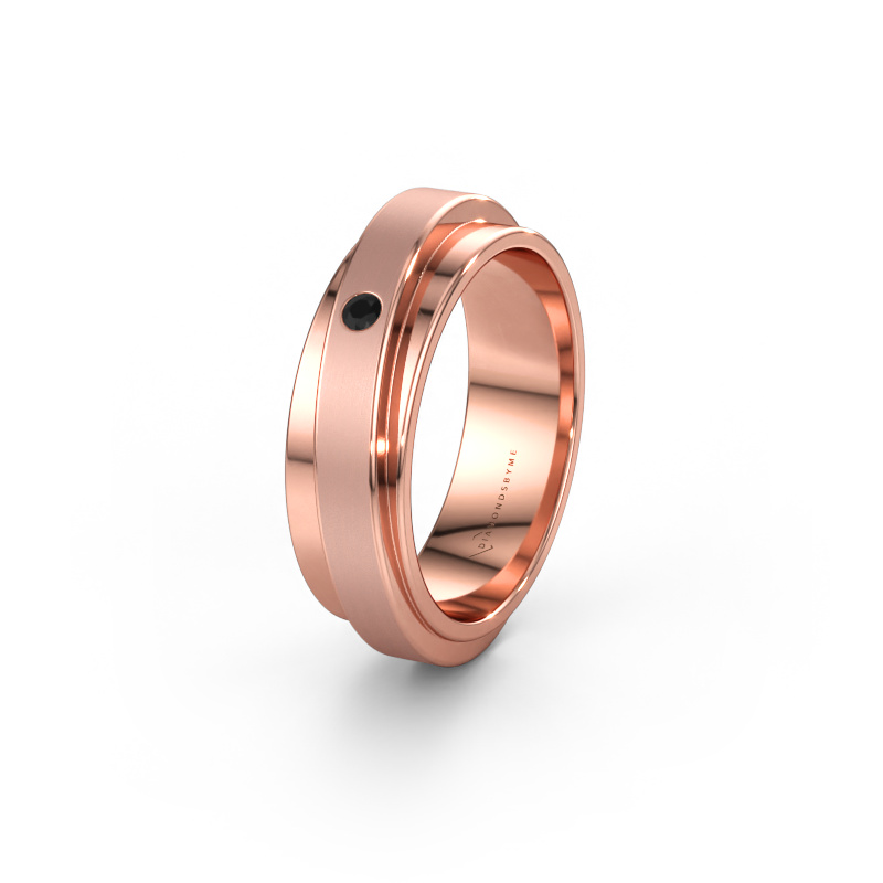 Immagine di Fede nuziale WH2220L16D 585 oro rosa ±6 x 2,2 mm Diamante nero