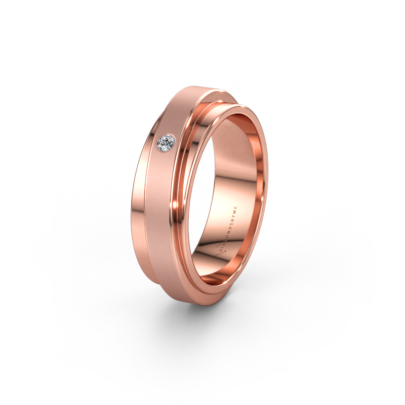 Immagine di Fede nuziale WH2220L16D 585 oro rosa ±6 x 2,2 mm Zirconia cubica