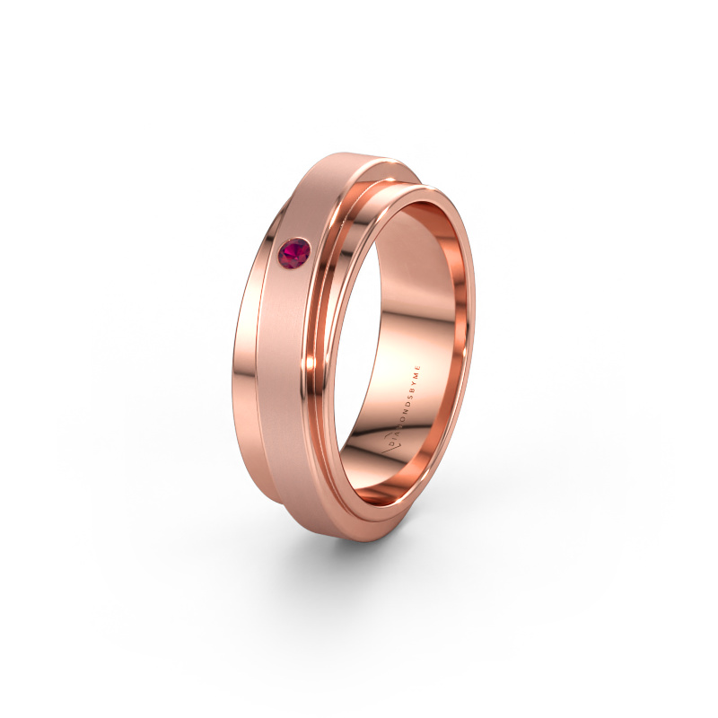 Bild av Vigselring WH2220L16D 585 roséguld ±6 x 2,2 mm Rodolit