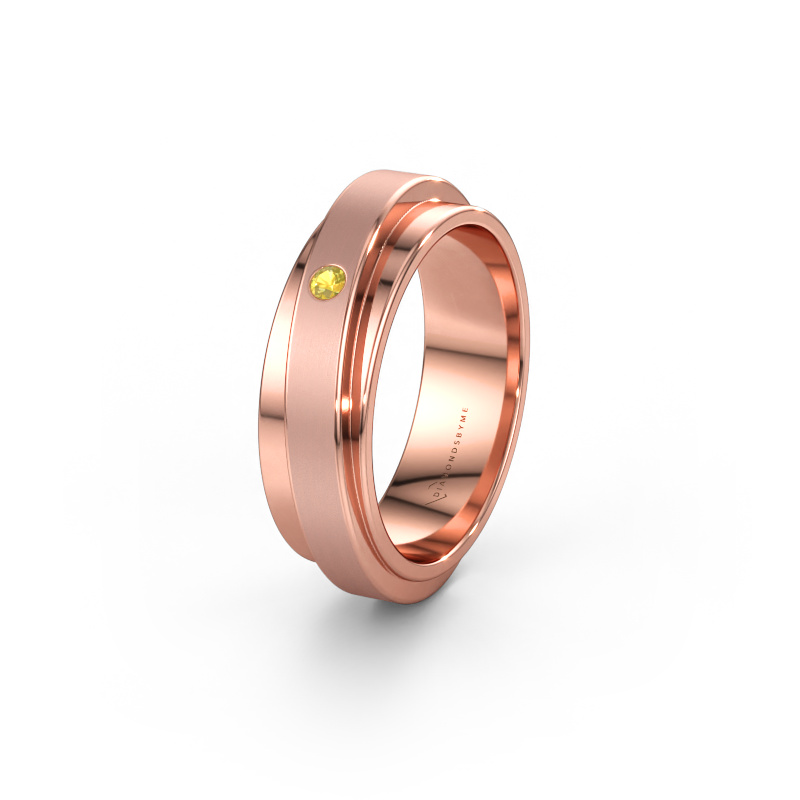 Immagine di Fede nuziale WH2220L16D 585 oro rosa ±6 x 2,2 mm Zaffiro giallo