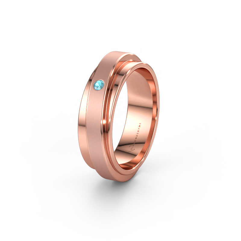 Immagine di Fede nuziale WH2220L16D 585 oro rosa ±6 x 2,2 mm Topazio blu