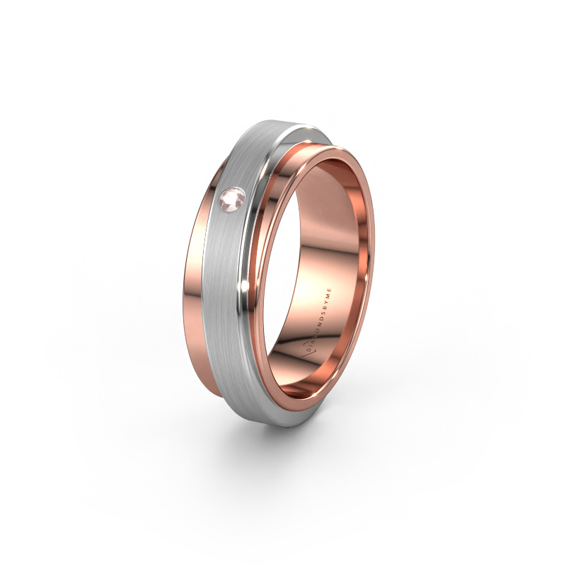 Image of Weddings ring WH2220L16D 585 rose gold ±0.24x0.09in Morganite champagne