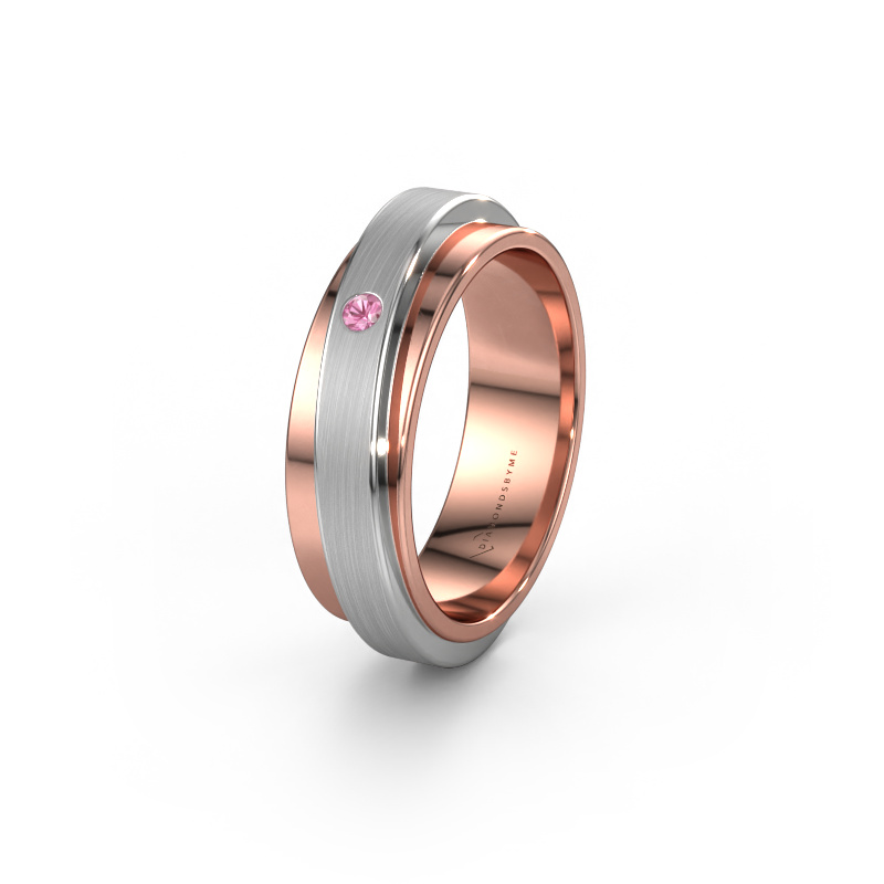 Image of Weddings ring WH2220L16D 585 rose gold ±0.24x0.09in Pink sapphire