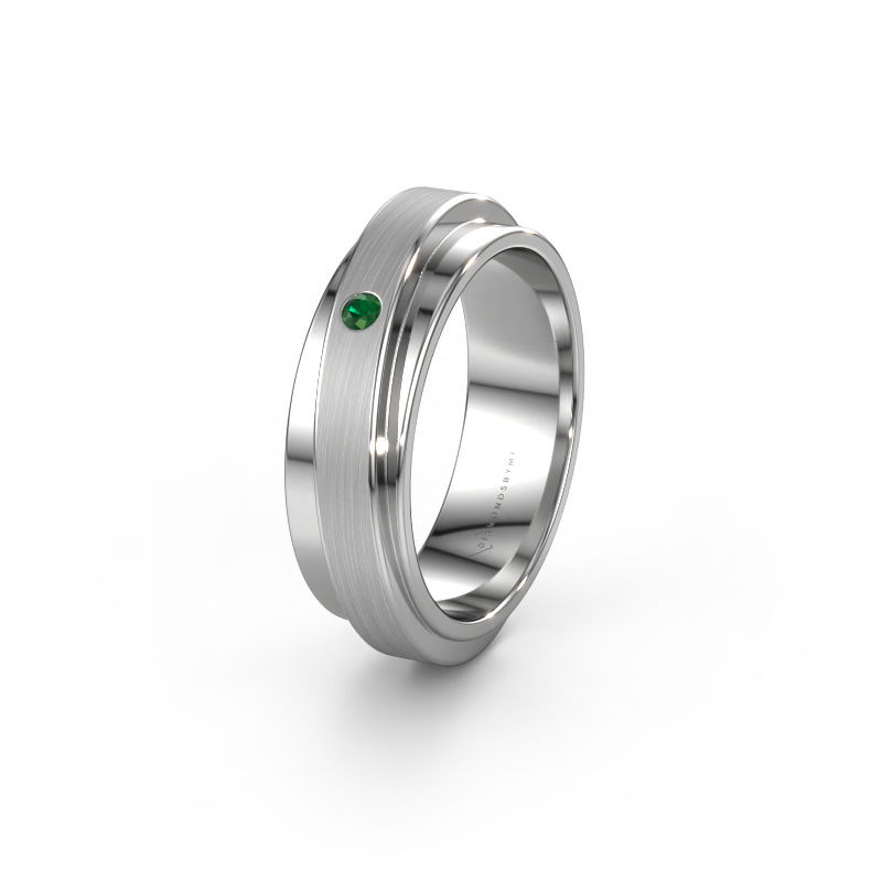 Image of Weddings ring WH2220L16D 950 platinum ±0.24x0.09in Emerald