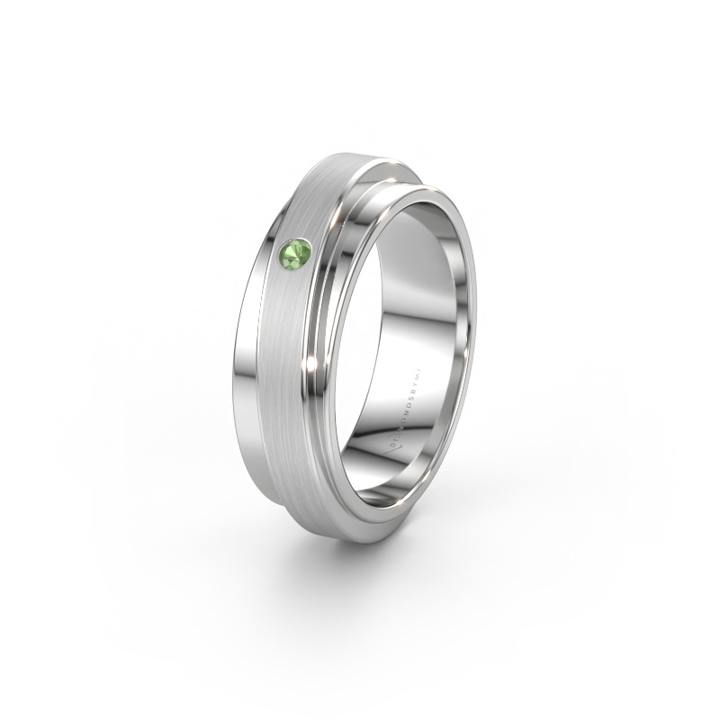 Immagine di Fede nuziale WH2220L16D 950 platino ±6 x 2,2 mm Tormalina verde
