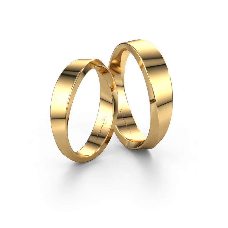Image of Wedding rings set WH2222LM14B ±0.16x0.08 in 14 Carat gold