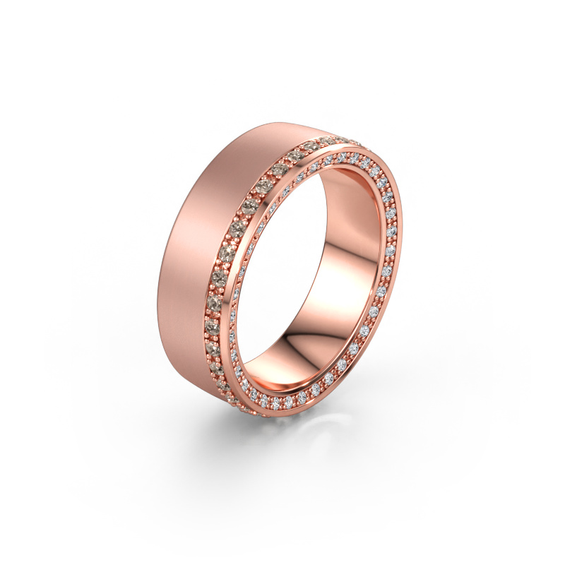 Bild av Vigselring WH2224L26C8 585 roséguld ±6,5 x 2,2 mm Brun diamant 0.54 crt