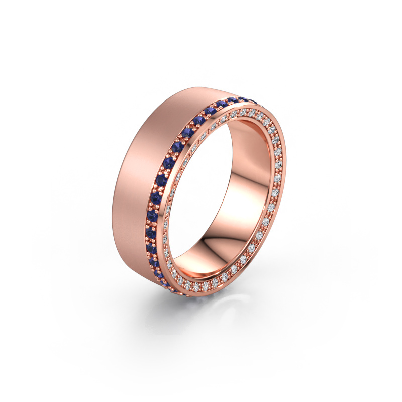 Immagine di Fede nuziale WH2224L26C8 585 oro rosa ±6,5 x 2,2 mm Zaffiro 1.3 mm
