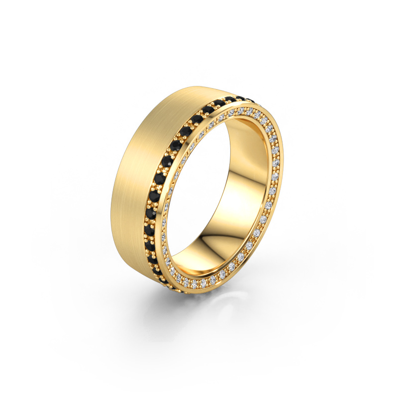 Immagine di Fede nuziale WH2224L26C8 585 oro ±6,5 x 2,2 mm Diamante nero 0.612 crt