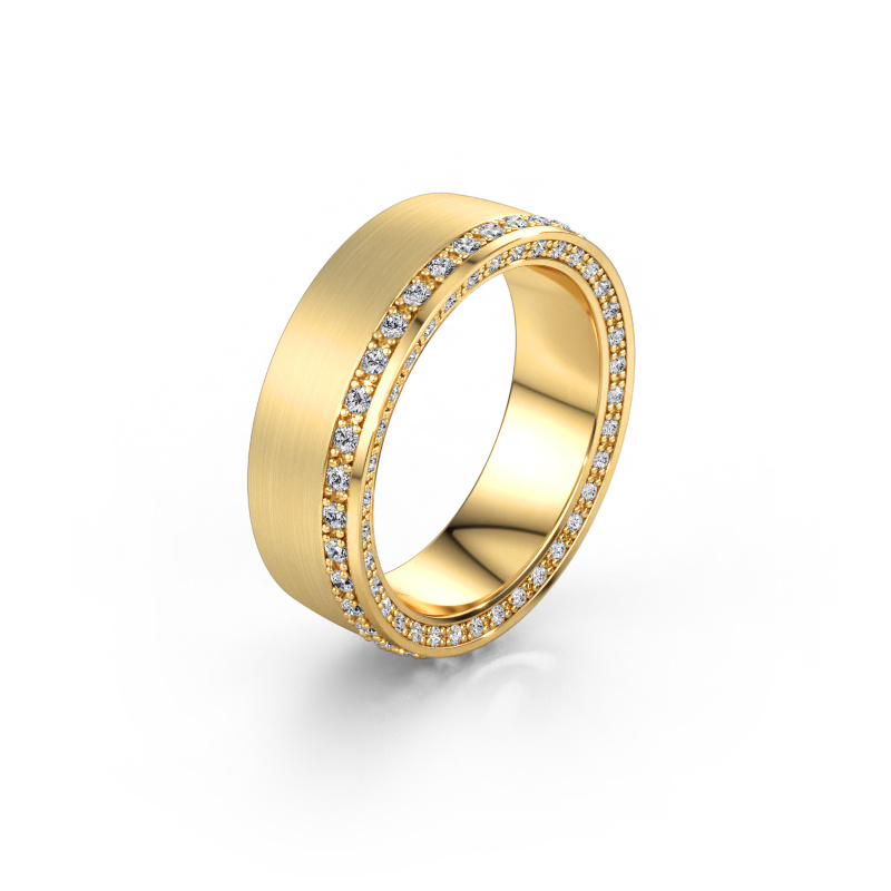 Immagine di Fede nuziale WH2224L26C8 585 oro ±6,5 x 2,2 mm Zirconia cubica 1.3 mm