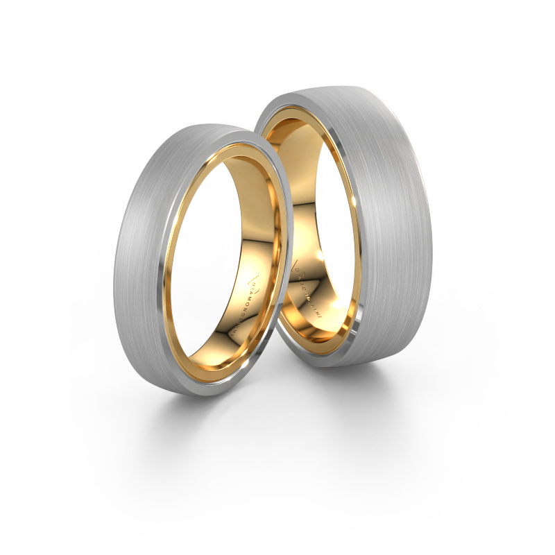 Afbeelding van Trouwringen set WH2230LM26EM ±6x2.6 mm 14 Carat goud