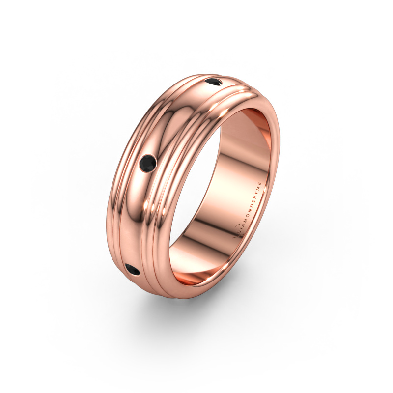 Bild av Vigselring WH2236L 585 roséguld ±6 x 2,2 mm Svart diamant