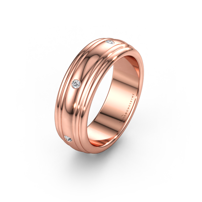 Bild av Vigselring WH2236L 585 roséguld ±6 x 2,2 mm Labbodlad diamant