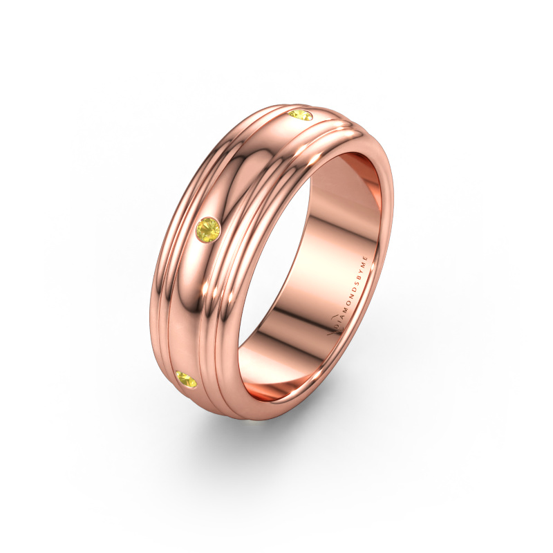 Immagine di Fede nuziale WH2236L 585 oro rosa ±6 x 2,2 mm Zaffiro giallo