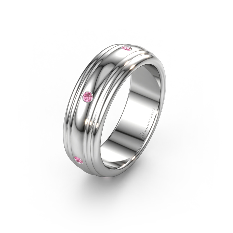 Image of Wedding ring WH2236L 950 platinum ±6x2.2 mm Pink sapphire