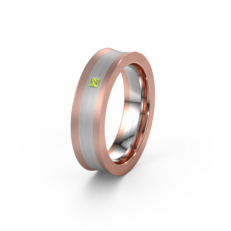 Image of Wedding ring WH2238L2 585 rose gold ±0.24x0.09in Peridot