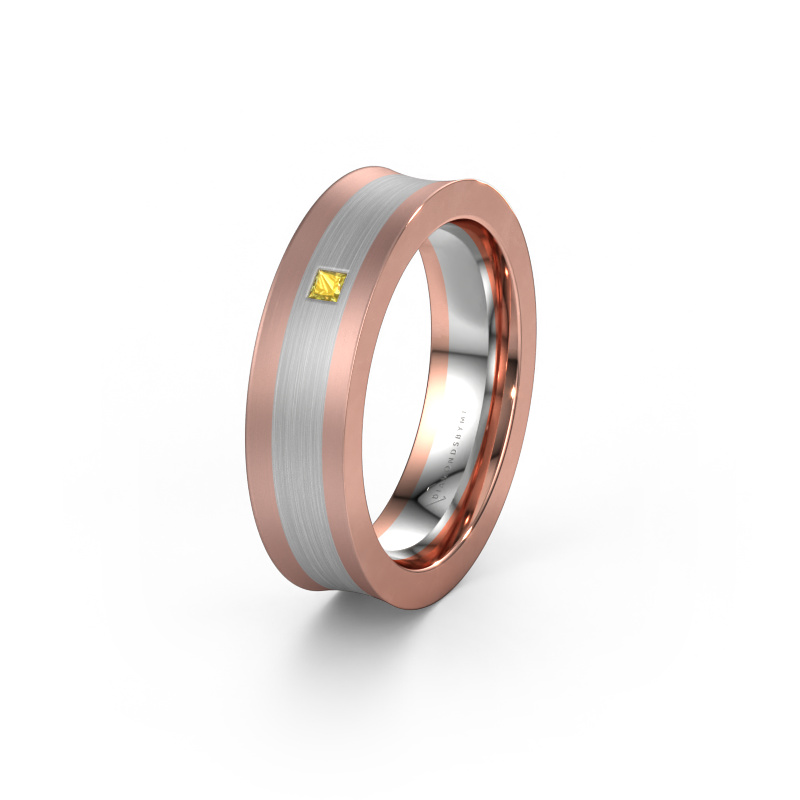 Image of Wedding ring WH2238L2 585 rose gold ±0.24x0.09in Yellow sapphire