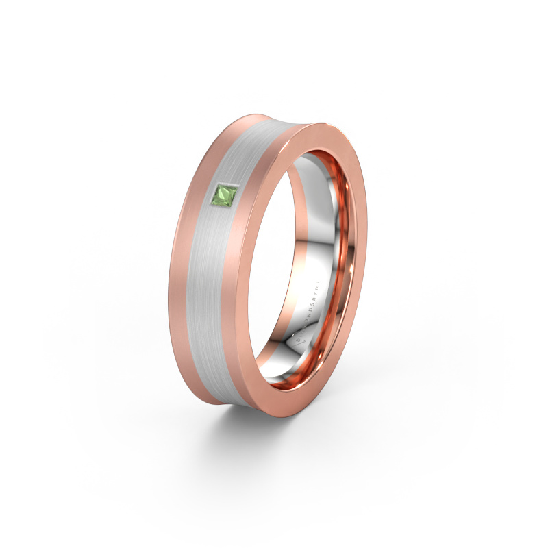 Immagine di Fede nuziale WH2238L2 585 oro rosa ±6 x 2,2 mm Tormalina verde