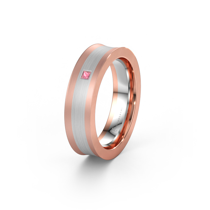 Afbeelding van Trouwring WH2238L2 585 rosé goud ±6 x 2,2 mm Toermalijn pink