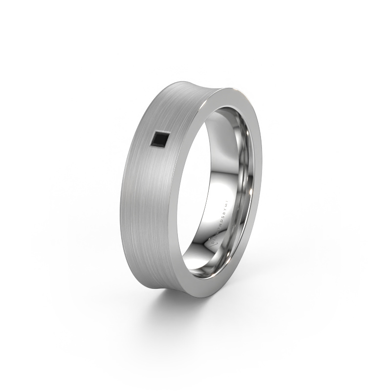 Image of Wedding ring WH2238L2 585 white gold ±0.24x0.09in Black diamond