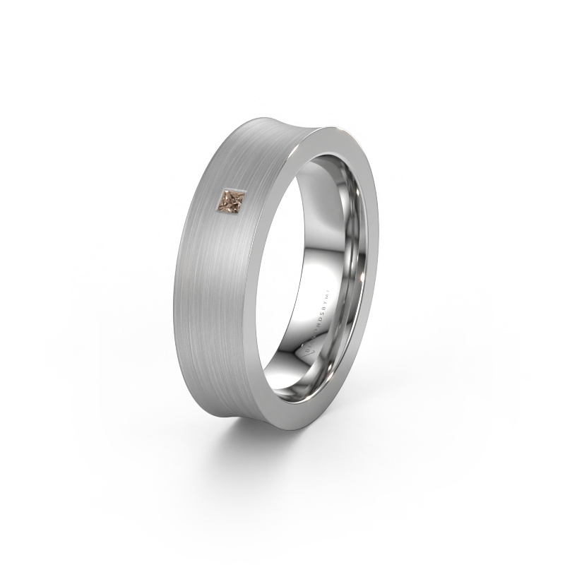 Image of Wedding ring WH2238L2 950 platinum ±0.24x0.09in Brown diamond