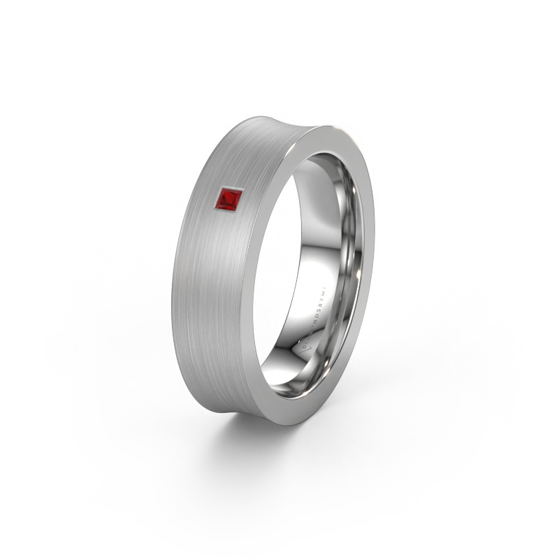 Image of Wedding ring WH2238L2 585 white gold ±0.24x0.09in Ruby