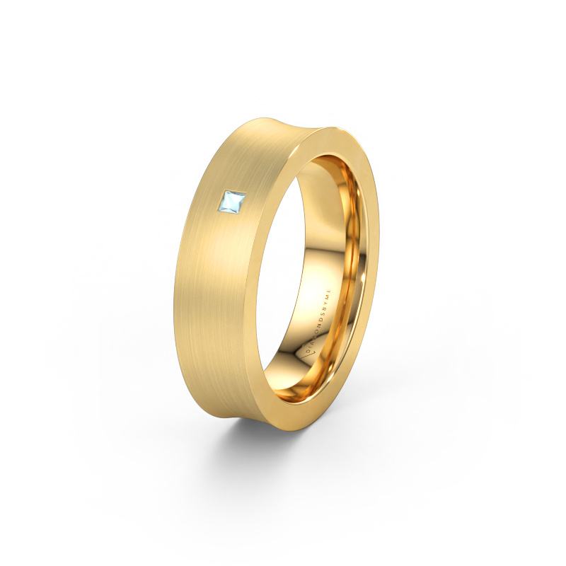 Immagine di Fede nuziale WH2238L2 585 oro ±6 x 2,2 mm Acquamarina