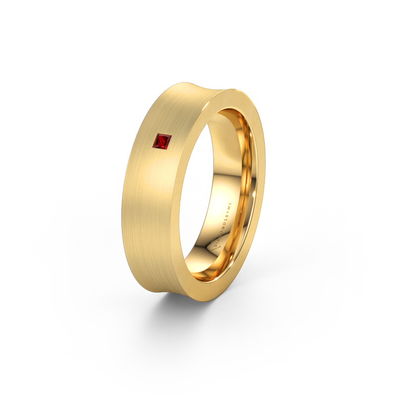 Immagine di Fede nuziale WH2238L2 585 oro ±6 x 2,2 mm Granato