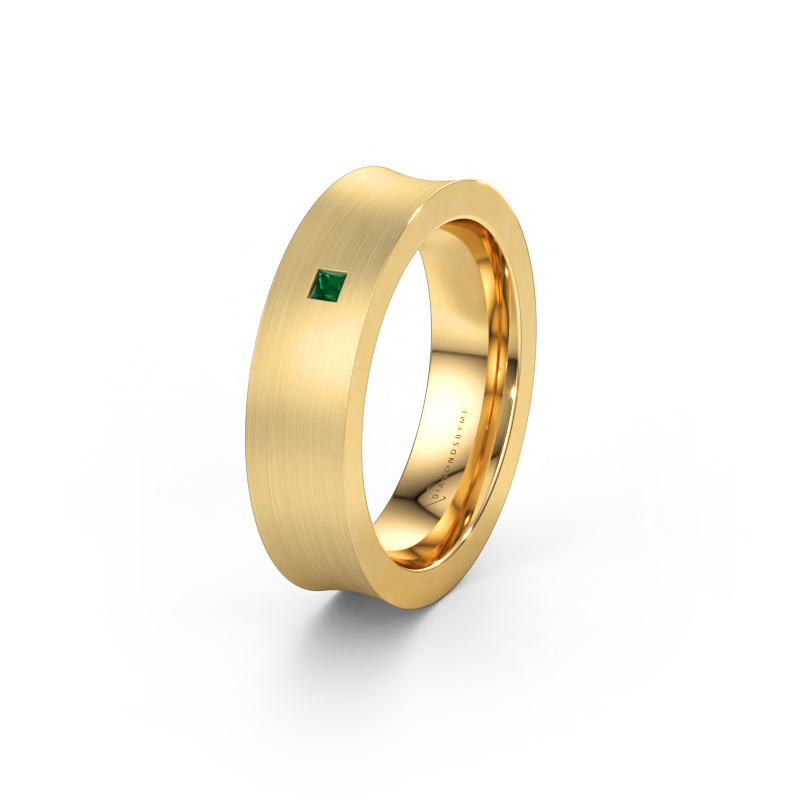 Immagine di Fede nuziale WH2238L2 585 oro ±6 x 2,2 mm Smeraldo