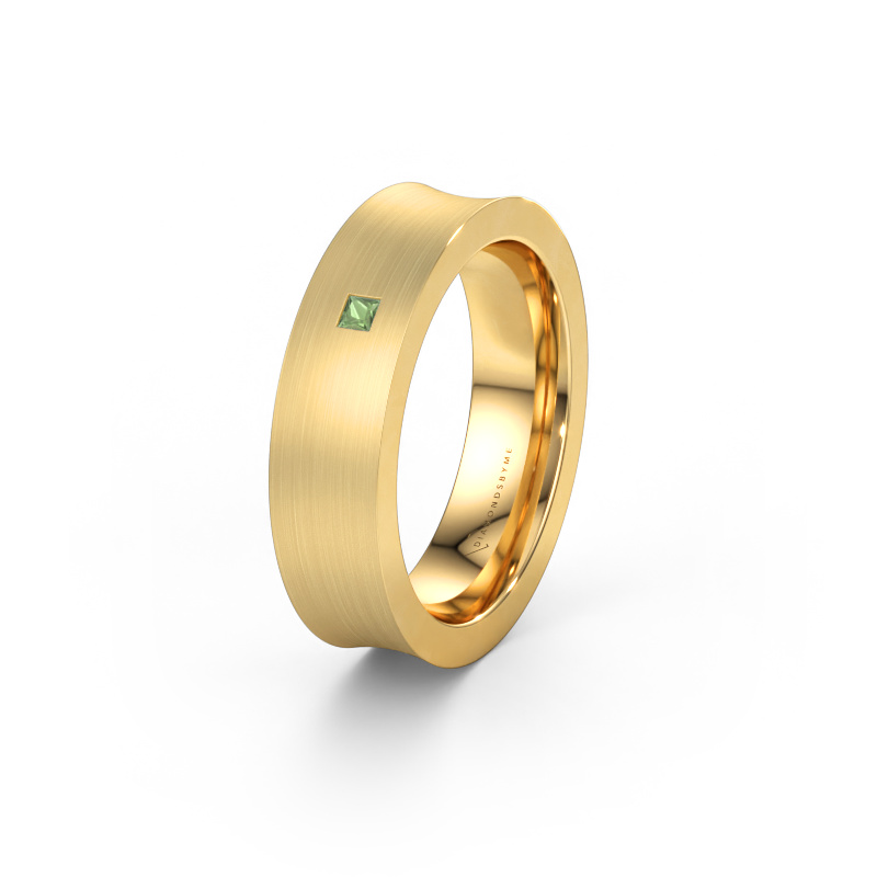 Immagine di Fede nuziale WH2238L2 585 oro ±6 x 2,2 mm Tormalina verde