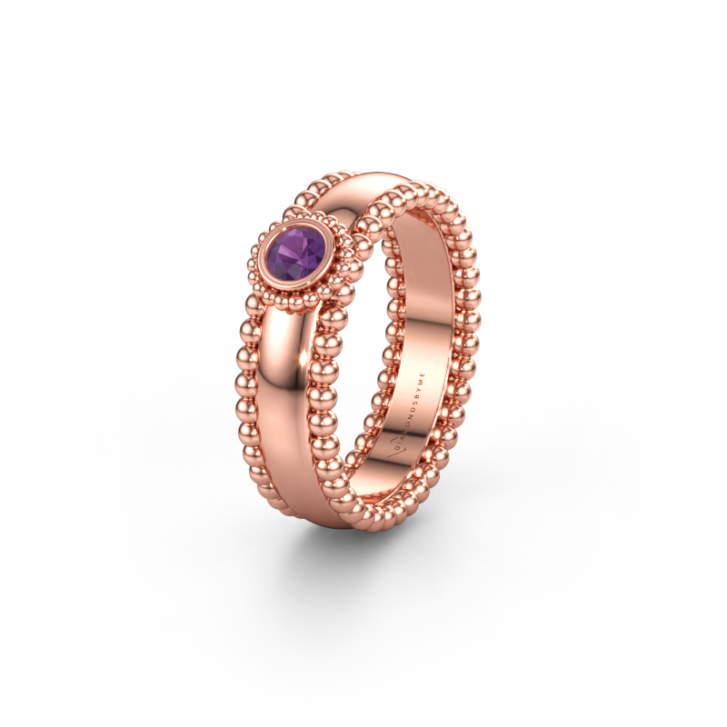 Bild av Vigselring WH3053L16A 585 roséguld ±6 x 1,7 mm Ametist