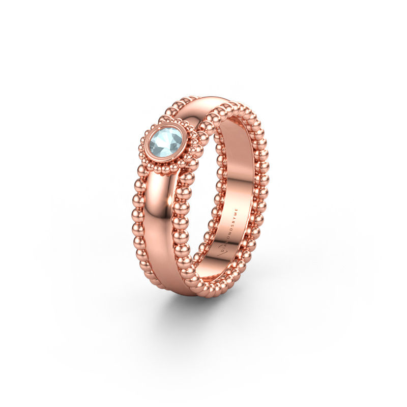 Immagine di Fede nuziale WH3053L16A 585 oro rosa ±6 x 1,7 mm Acquamarina