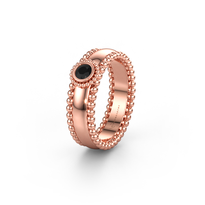 Immagine di Fede nuziale WH3053L16A 585 oro rosa ±6 x 1,7 mm Diamante nero