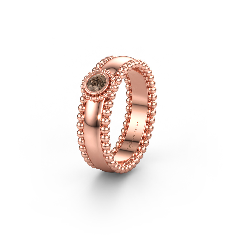 Bild av Vigselring WH3053L16A 585 roséguld ±6 x 1,7 mm Brun diamant