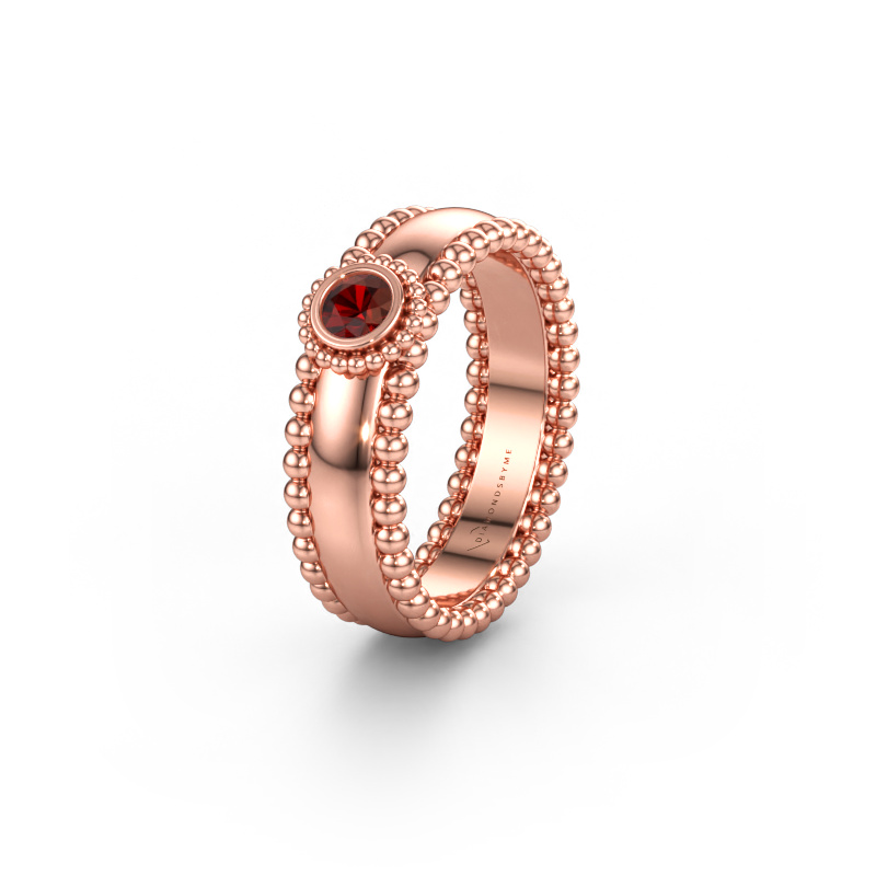 Bild av Vigselring WH3053L16A 585 roséguld ±6 x 1,7 mm Granat