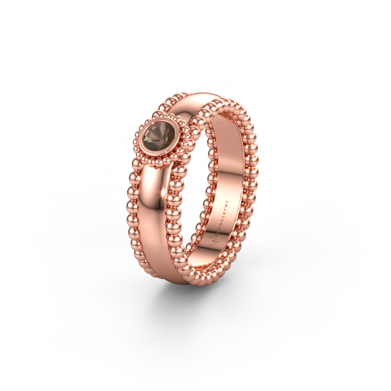 Bild av Vigselring WH3053L16A 585 roséguld ±6 x 1,7 mm Rökkvarts