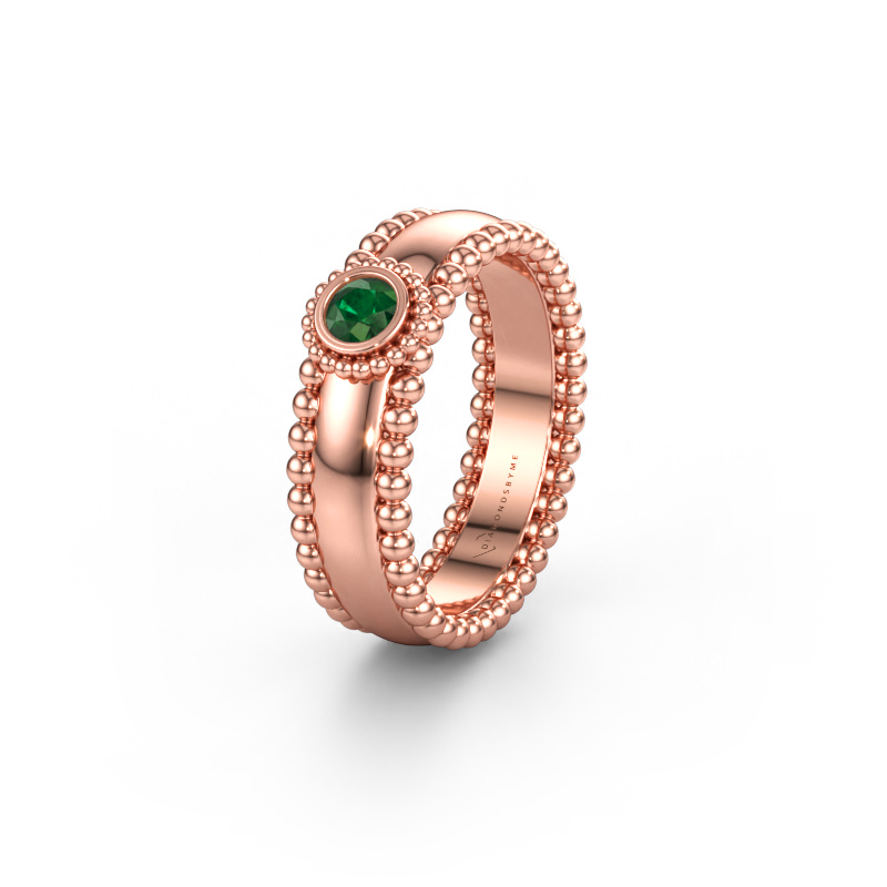 Bild av Vigselring WH3053L16A 585 roséguld ±6 x 1,7 mm Smaragd