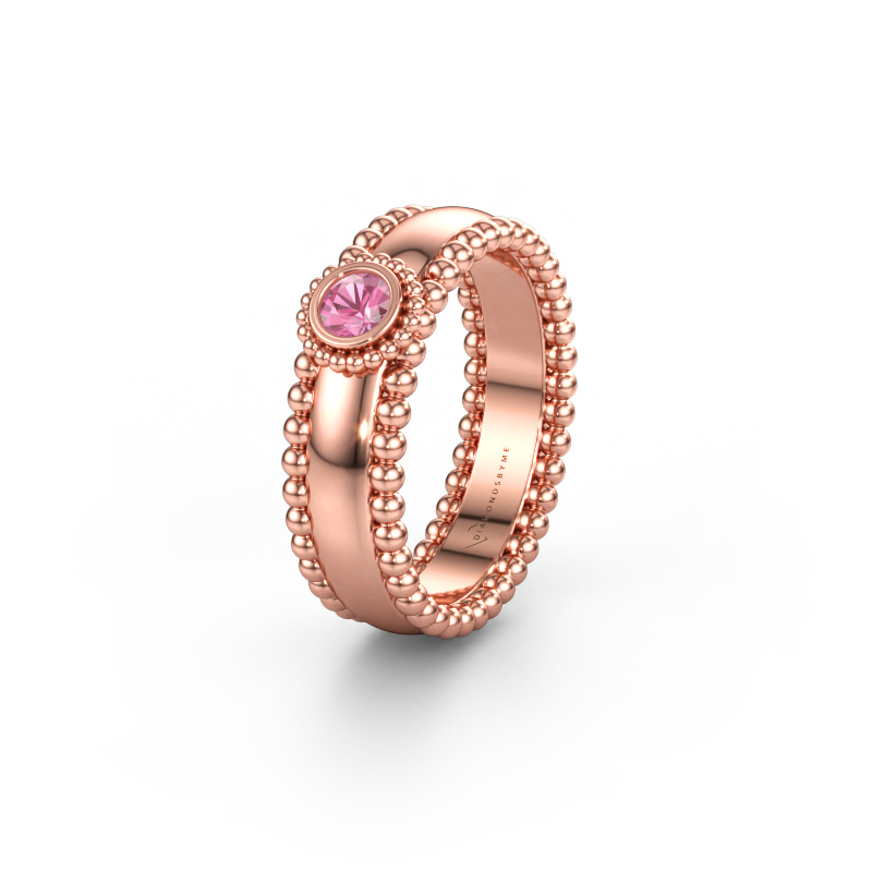 Bild av Vigselring WH3053L16A 585 roséguld ±6 x 1,7 mm Rosa safir