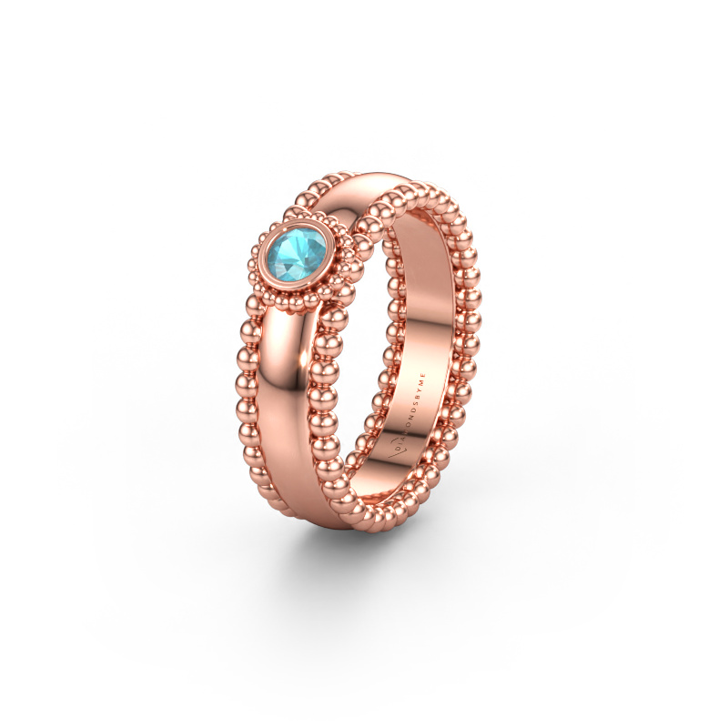 Immagine di Fede nuziale WH3053L16A 585 oro rosa ±6 x 1,7 mm Topazio blu